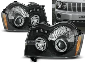 Paar Frontscheinwerfer für Chrysler für Jeep Grand Cherokee 2005-2008 Angel Ey - Bild 1 von 7