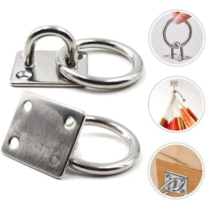 Portable Hammock Buckle Ring Buckle Hanging Kit Eye Plates Anchor-Hooks Hanger♎ - Picture 1 of 13