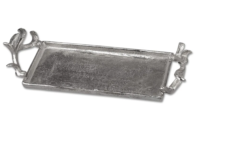 Deko Tablett 43cm Hirschgeweih aus Alu Servierplatte Winter Deko Formano - Bild 1 von 1