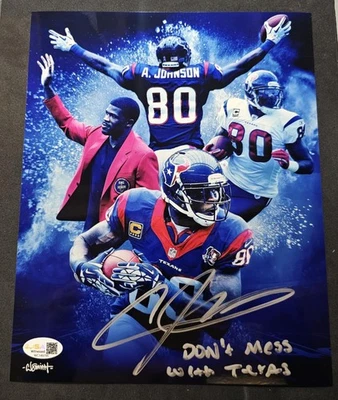 Andre Johnson Signed Autographed 8X10 Photo JSA Authentic SPOT LIGHT METALLIC - Image 1 of 3