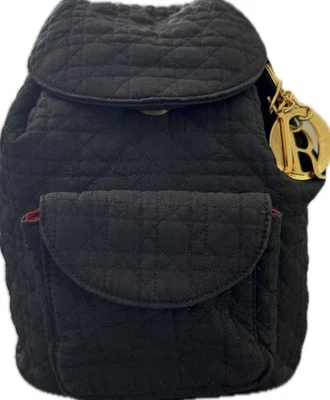 Mini Mochila Christian Dior Lady Dior Preta Acolchoada Vintage Autêntica Rara - Imagem 1 de 4