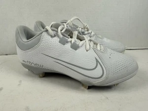New NIKE Softball Cleats Women 8.5 HYPERDIAMOND 4 METAL CZ5920-100 WHITE/SILVER - Picture 1 of 13
