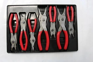 SNAP ON 7 PIECE SNAP RING PLIER SET #PAKLD203 NICE! IIN HOLDER! - Picture 1 of 9