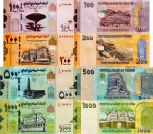YEMEN - Lotto 4 banconote NEW 100/200/500/1000 rials FDS - UNC - Imagen 1 de 1