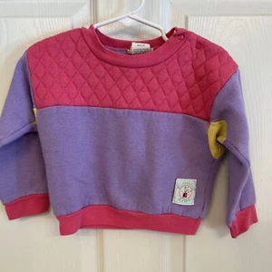 VTG Colorforms Toddler Girl Pink Purple Yellow Colorblock Sweatshirt Size 4 - Picture 1 of 17
