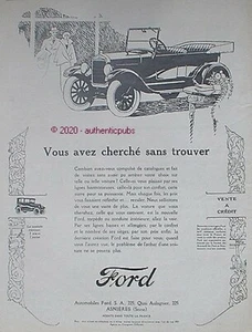 REKLAME FORD AUTOMOTIVE INNENFAHRT VON 1926 FRANZÖSISCH AD PUB ART DECO - Bild 1 von 1