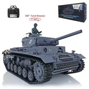 Henglong RTR RC Tank 3848 1/16 7.0 Plastic Panzer III L 360°Turret BB IR Battle - Picture 1 of 12