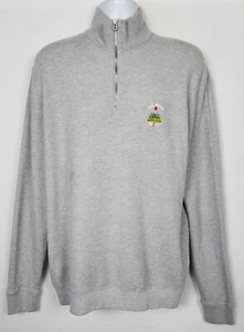 Polo Golf Ralph Lauren Sweater Men L Gray 1/4 Zip Pima Cotton Pony Lightweight - Picture 1 of 12