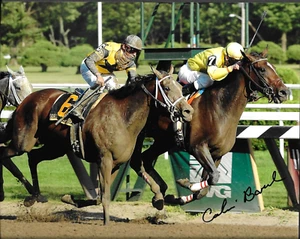 CALVIN BOREL ~ 8" x 10" signed color photo ~ Lady Joanne winning 2007 Alabama - Picture 1 of 2