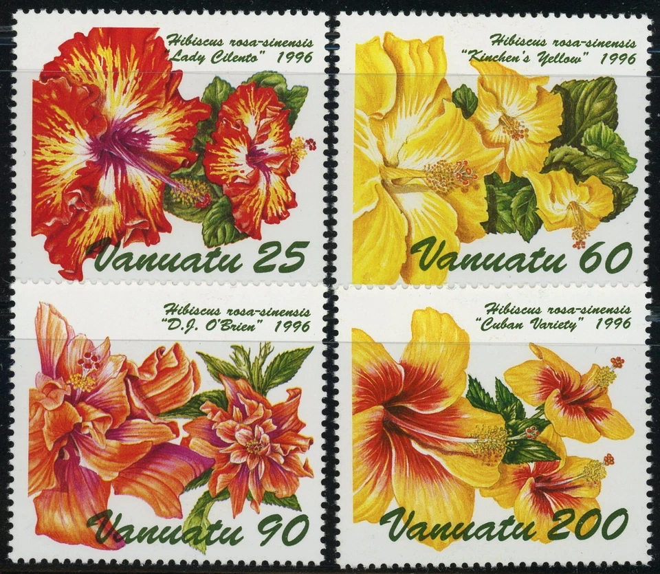 Vanuatu #689-692 Hibiscus Flowers Nature Postage Stamps 1996 Mint LH - Image 1 of 1