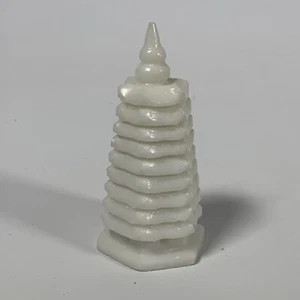 Natural White Jade Quartz Carved Pagoda Crystal Point Tower 4.25" - Picture 1 of 7
