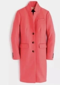 Abrigo J Crew Topcoat Mujer Lana Regente Abrigo Amapola Preppy - Imagen 1 de 11