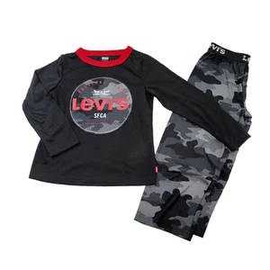 Levi's® LEVIS 2-Piece Long Sleeve Ringer Pants Pajama Set (Big Boys) Size 4 - Picture 1 of 10
