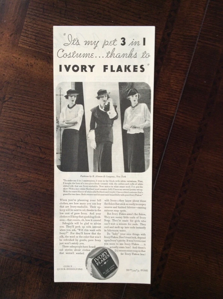 1933 vintage original ad Ivory Flakes Laundry Detergent  - Image 1 of 1