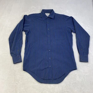 Burberrys Shirt Men's Medium Blue Red Green Striped Button Up Cotton USA Made - Picture 1 of 8