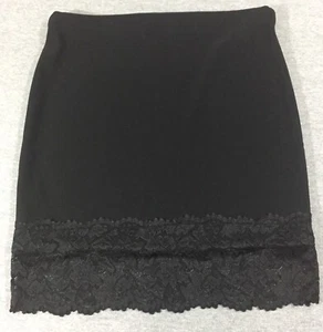 Forever 21 Women's Skirt Size Large Black Lace Trimmed Skirt - Picture 1 of 4