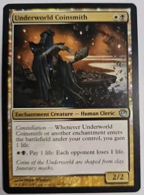 MTG Magic The Gathering Card Underworld Coinsmith Enchantment Creature Human  - Image 1 of 2