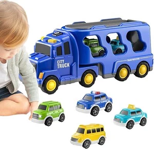 Transport Truck Spielzeugautos 3-5 Jahre 5 in 1 LKW Transporter Auto Spielzeug - Bild 1 von 22