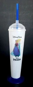 Disney Parks Frozen Anna Elsa Olaf Tall Plastic Souvenir Cup With Lid and Straw - Picture 1 of 5