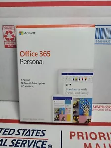 Microsoft Office 365 Personal - 1 Year Box Product Key Card SKU-QQ2-00728 PC MAC - Picture 1 of 6