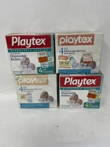 4x 50-Playtex Disposable Baby Bottles Sure Hold Grip Tabs 4oz New Sealed 1995 - Picture 1 of 2