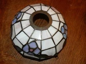 Vintage Tiffany Style Small Leaded / Stained Glass Shade - 7-1/2" Diameter - Picture 1 of 4