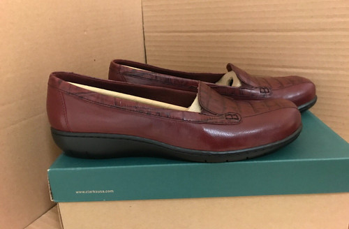 Mocassini slip on Clarks Collection in pelle Rosso Bayou