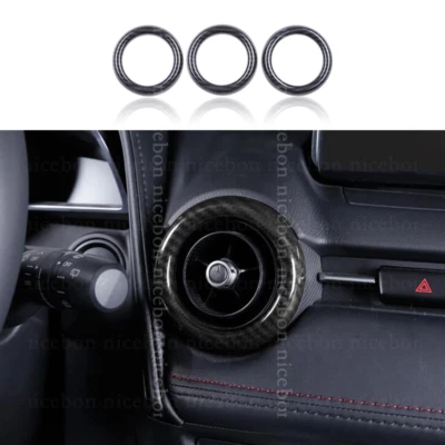 FIT FOR MAZDA2 demio Carbon fiber color ABS DASHBOARD AIR VENT COVER SURROUND - Image 1 of 4