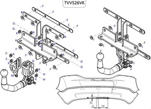 Towtrust vertikale abnehmbare Anhängerkupplung für Volvo C30 Schrägheck ab 2006- - Bild 1 von 8