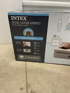 Intex Raised Comfort Pillowtop 20" Queen Air Mattress with 120V Internal Pump - 