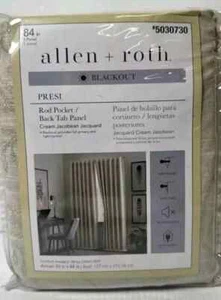 Allen + Roth 50 X 84 Cream Blackout Thermal Lined Back Tab Single 5030730 New - Picture 1 of 2