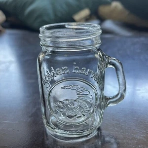 Golden Harvest Small Jar Glass Mug Cornucopia 3.5" - Picture 1 of 6