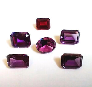 Gemstone_Corundom_Purple_In Emerald, Oval, Differnt Sizes (6 pieces)