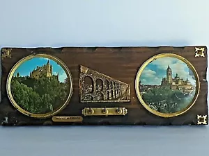 70er Recuerdo de Segovia Schlösser Dekor Wandrelief Souvenir Schlüsselhalter 13,5" Breite x 5" - Bild 1 von 11