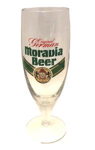 Vintage Moravia Beer Glass Stemmed Original German Brew Barware Advertising - Picture 1 of 5