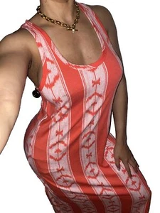 J Crew Dress Sz S Coral Tribal Ikat Print Aztec Maxi Tank Top Racerback NEW $90 - Picture 1 of 6