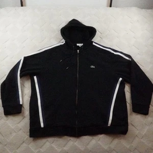 Lacoste Full Zip Hoodie Mens 4XL Black Heavy Weight Fleece - Picture 1 of 9