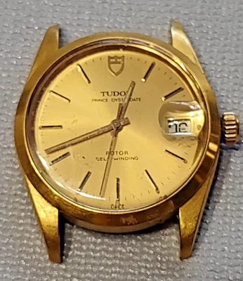 DE COLECCIÓN TUDOR PRINCE OYSTERDATE 74001 ESFERA DORADA PÁLIDA 34 MM Hombres COMO ESTÁ PARA REPARACIÓN Foto 1 de 4