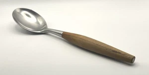 Dansk Fjord Stainless Steel Teak Handled Serving Spoon Made in Germany - Picture 1 of 9