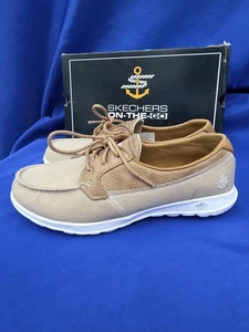 Skechers On The Go Walk Lite Tan Boat Shoes 15430 GOGA MAT Women's Size 11 NIB - Picture 1 of 14