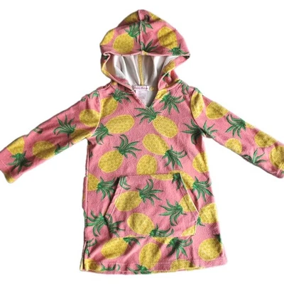 Tommy Bahama Kids 3T Pink Pineapple Hooded Beach Cover Up Swim Terry Cloth - Image 1 of 4