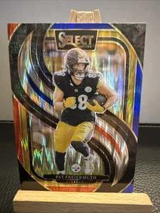 2024 Select Pat Freiermuth Premier Red and Blue Prizm Shock #186 Steelers - Picture 1 of 2