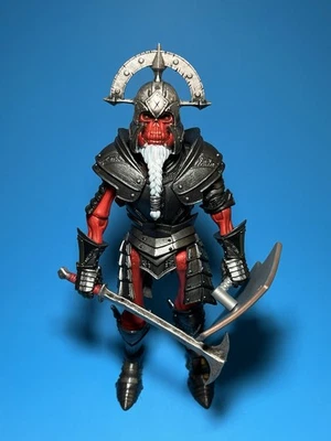 Cabeza barbuda calavera roja pintada para legiones míticas Foto 1 de 3