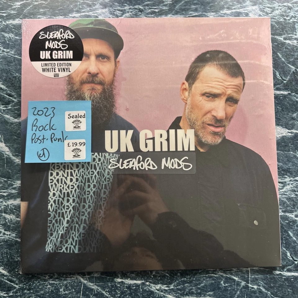 Sleaford Mods - UK Grim 12” Vinyl Record MINT SEALED White Vinyl - Image 1 of 2