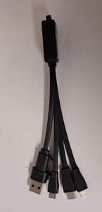 Multi 3 in 1 USB Ladekabel mit Apple-Adapter, USB-C-Anschluss und Micro-USB - Bild 1 von 2