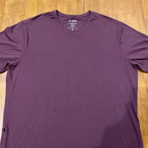 01 Algo Shirt Herren XL Performance V-Ausschnitt Tasche feuchtigkeitsableitend nahtlos Gym pflaume weinrot - Bild 1 von 14