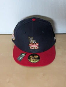 Los Angeles LA Dodgers New Era Stars & Stripes 4th Of July 59Fifty Cap Hat 7 3/8 - Picture 1 of 6