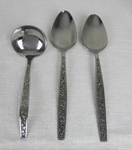 Stanley Roberts LA SPANA 2 Solid Serving Spoons & 1 Gravy Ladle Taiwan Flatware - Picture 1 of 6