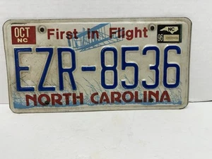 NC Liscense plate FIRST IN FLIGHT Oct 1996 EZR-8536 - Picture 1 of 2
