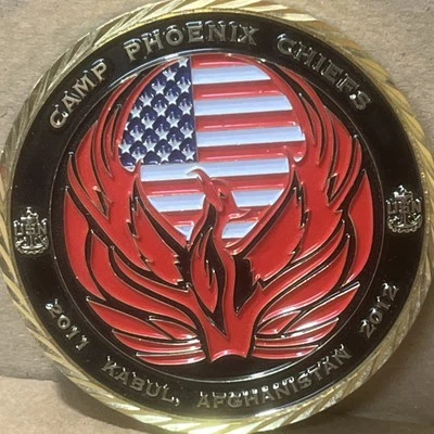 US NAVY CHALLENGE COIN - CAMP PHOENIX;  KABUL, AFGHANISTAN 2011-2012 CHIEF / CPO - Image 1 of 4